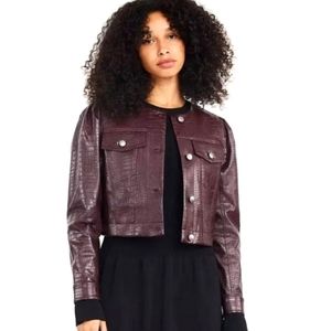 Tanya Taylor Dakota Vegan Leather Jacket Womens Size Large